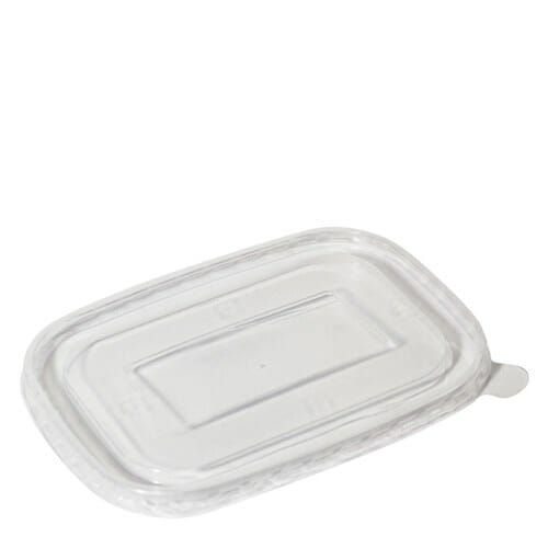 Rectangular Containers Lid RPET Anti Fog for Paperboard 500-1000ml Clear (Cold Food) Pack 50