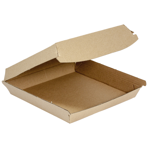Pizza Box  Supa Flute Corrugated Board Clamshell Kraft 175x175x47mm Pack 50