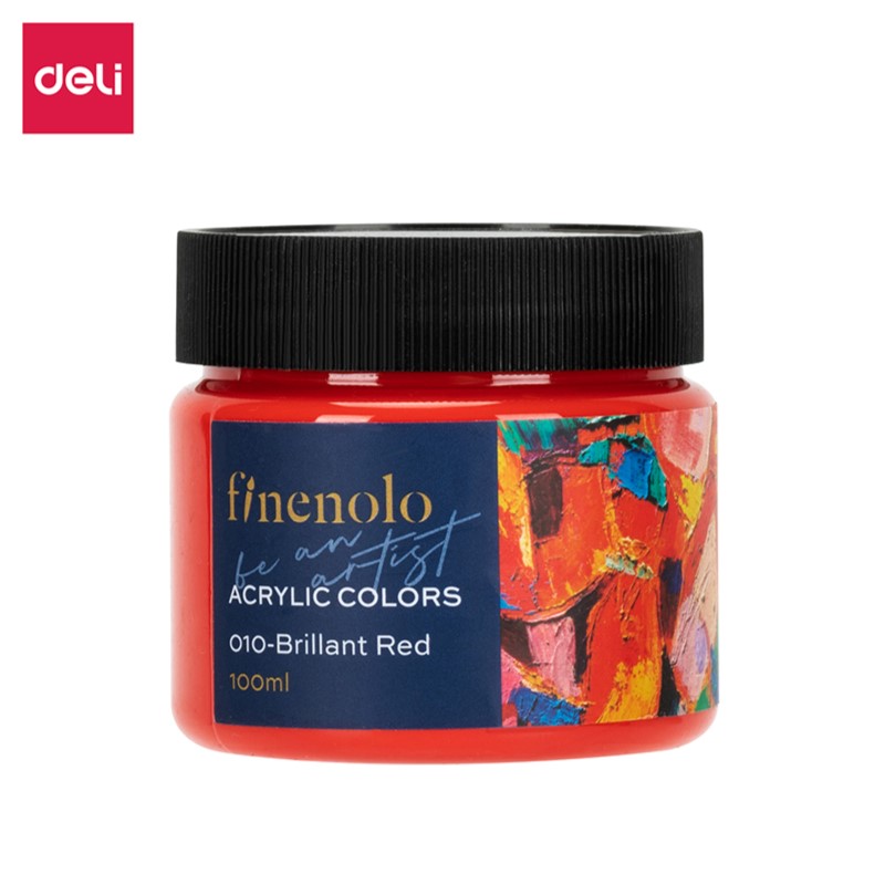 DELI EC17-BE ACRYLIC COLORS 100ML BRILLIANT RED