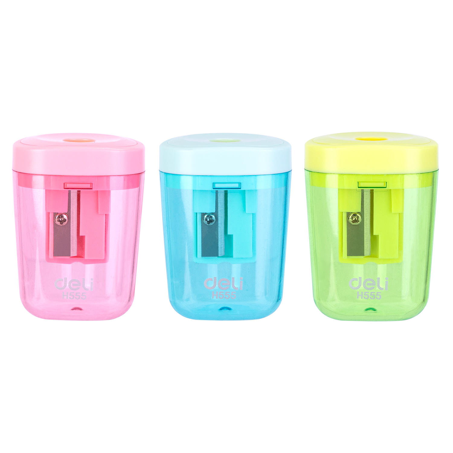 DELI EH555 PLASTIC SHARPENER W/CANISTER