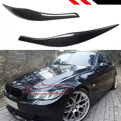 Carbon Fiber Headlight Eyebrows for BMW E90/E91 3 Series (2006–2012)