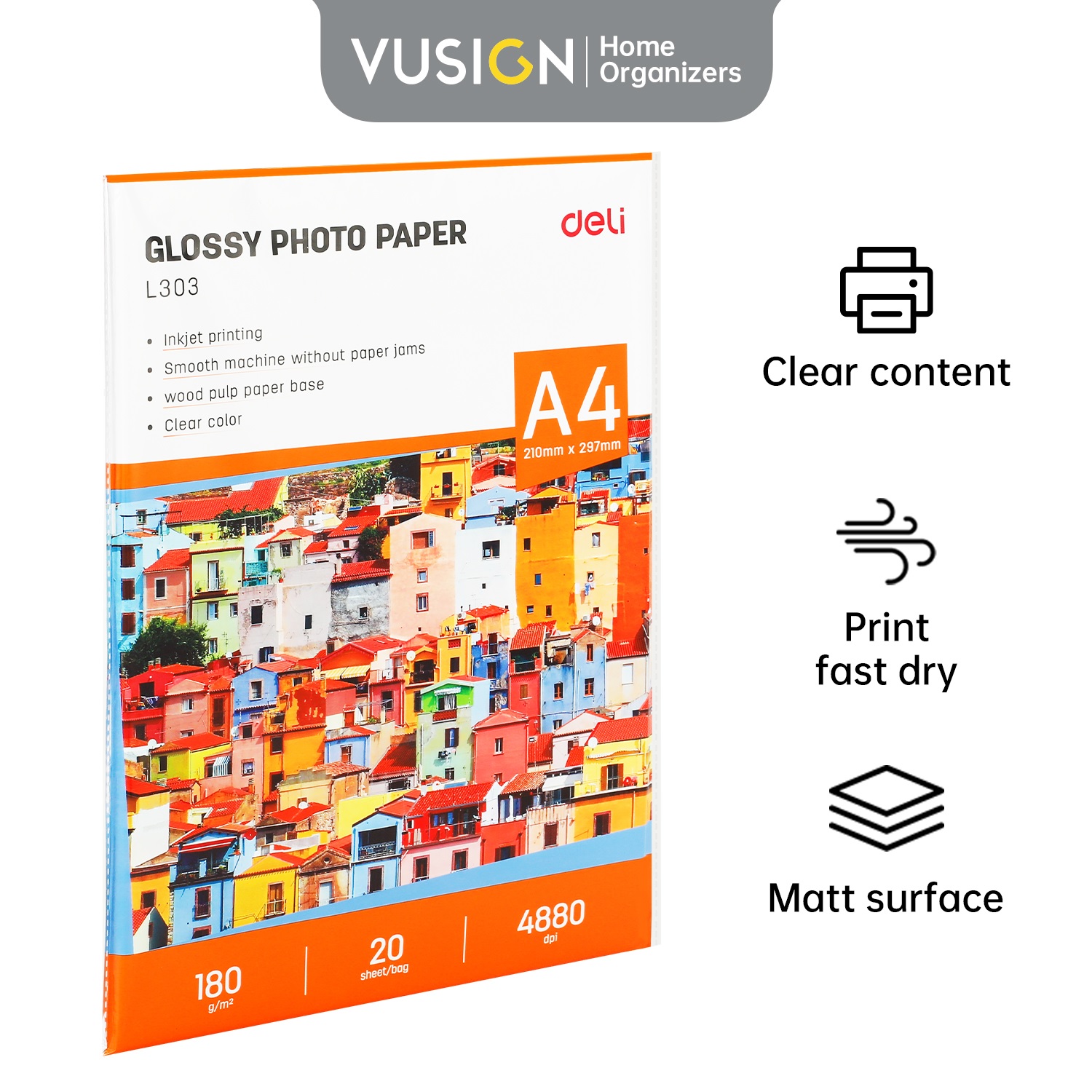 DELI EL301 INKJET PHOTO PAPER 180G DELI EL301 INKJET PHOTO PAPER 180G