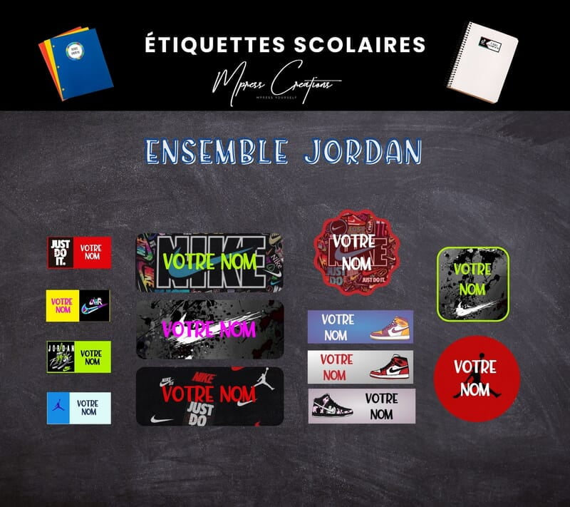 Étiquettes thématique Jordan Étiquettes thématique Jordan