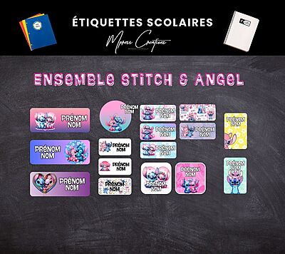 Étiquettes thématique Stitch & Angel