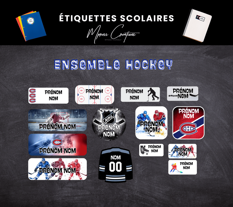 Étiquettes thématique Hockey Étiquettes thématique Hockey