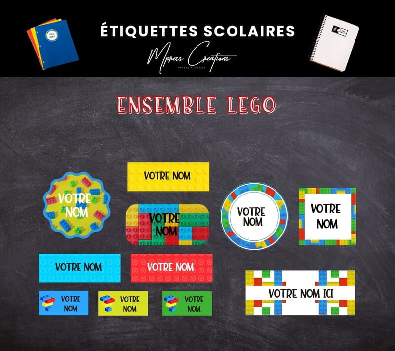 Étiquettes thématique Lego