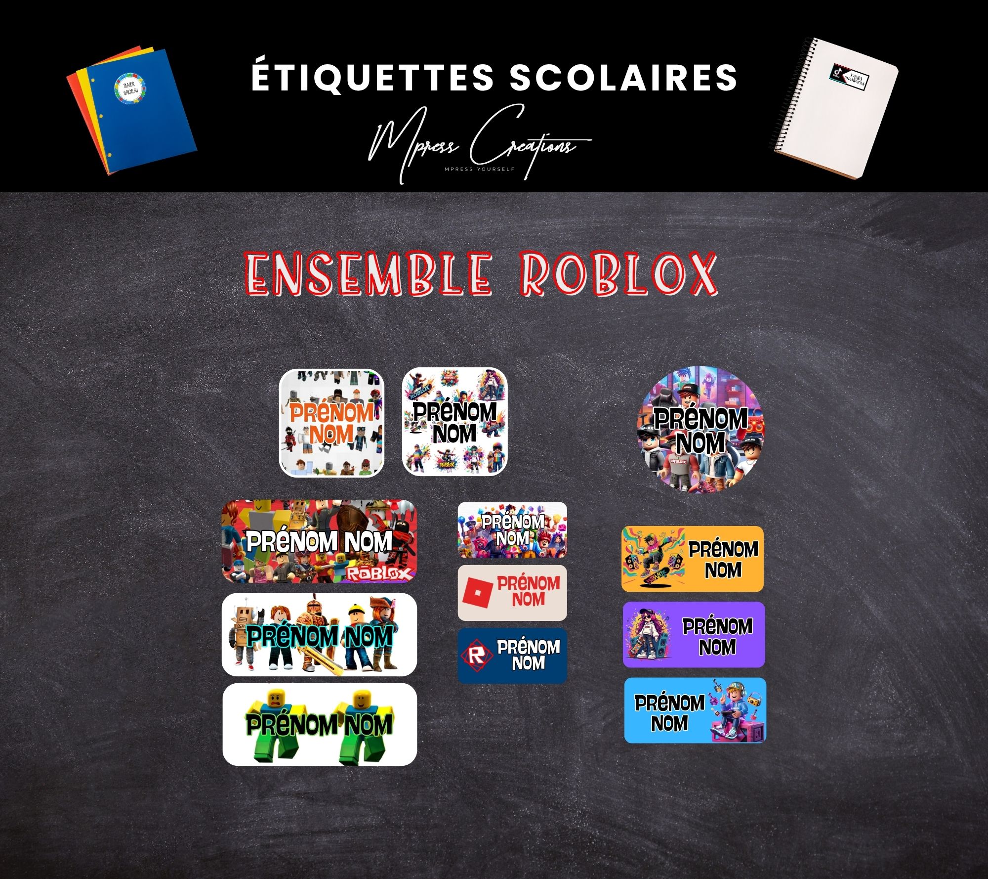 Étiquettes thématique Roblox