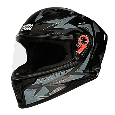 STUDDS RAIDER SUPER WITH SPOILER D1 BLACK N4 GREY C/V (L)