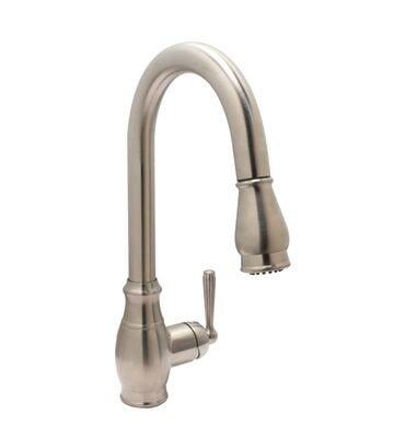 Faucet Classic Gooseneck Kitchen Faucet w/ Pull-Down Sprayer - Satin Nickel Faucet Classic Gooseneck Kitchen Faucet w/ Pull-Down Sprayer - Satin Nickel