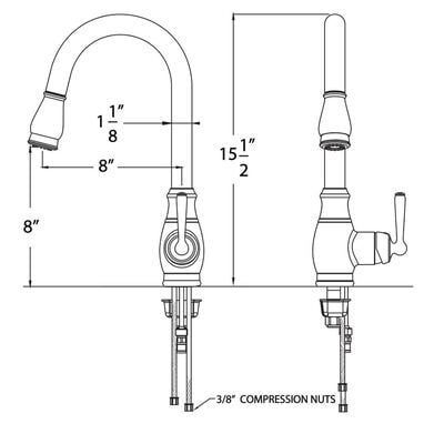 Faucet Classic Gooseneck Kitchen Faucet w/ Pull-Down Sprayer - Satin Nickel Faucet Classic Gooseneck Kitchen Faucet w/ Pull-Down Sprayer - Satin Nickel