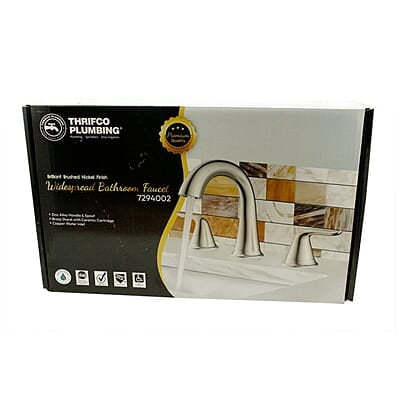 Thrifco 8 Inch Widespread 2-Handle Bathroom Faucet – Brushed Nickel Thrifco 8 Inch Widespread 2-Handle Bathroom Faucet – Brushed Nickel