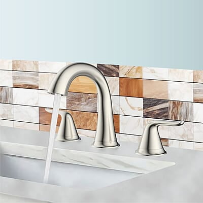 Thrifco 8 Inch Widespread 2-Handle Bathroom Faucet – Brushed Nickel Thrifco 8 Inch Widespread 2-Handle Bathroom Faucet – Brushed Nickel