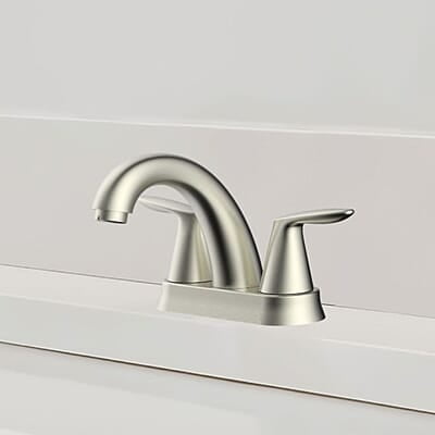 Thrifco 4 Inch Centerset 2-Handle Bathroom Faucet – Brushed Nickel Thrifco 4 Inch Centerset 2-Handle Bathroom Faucet – Brushed Nickel