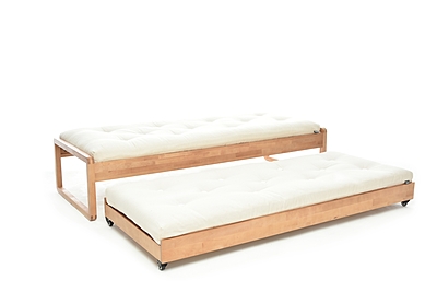 Wooden Sofa Cum Bed with Pull-Out Trundle – Space-Saving Daybed for Home & Guests