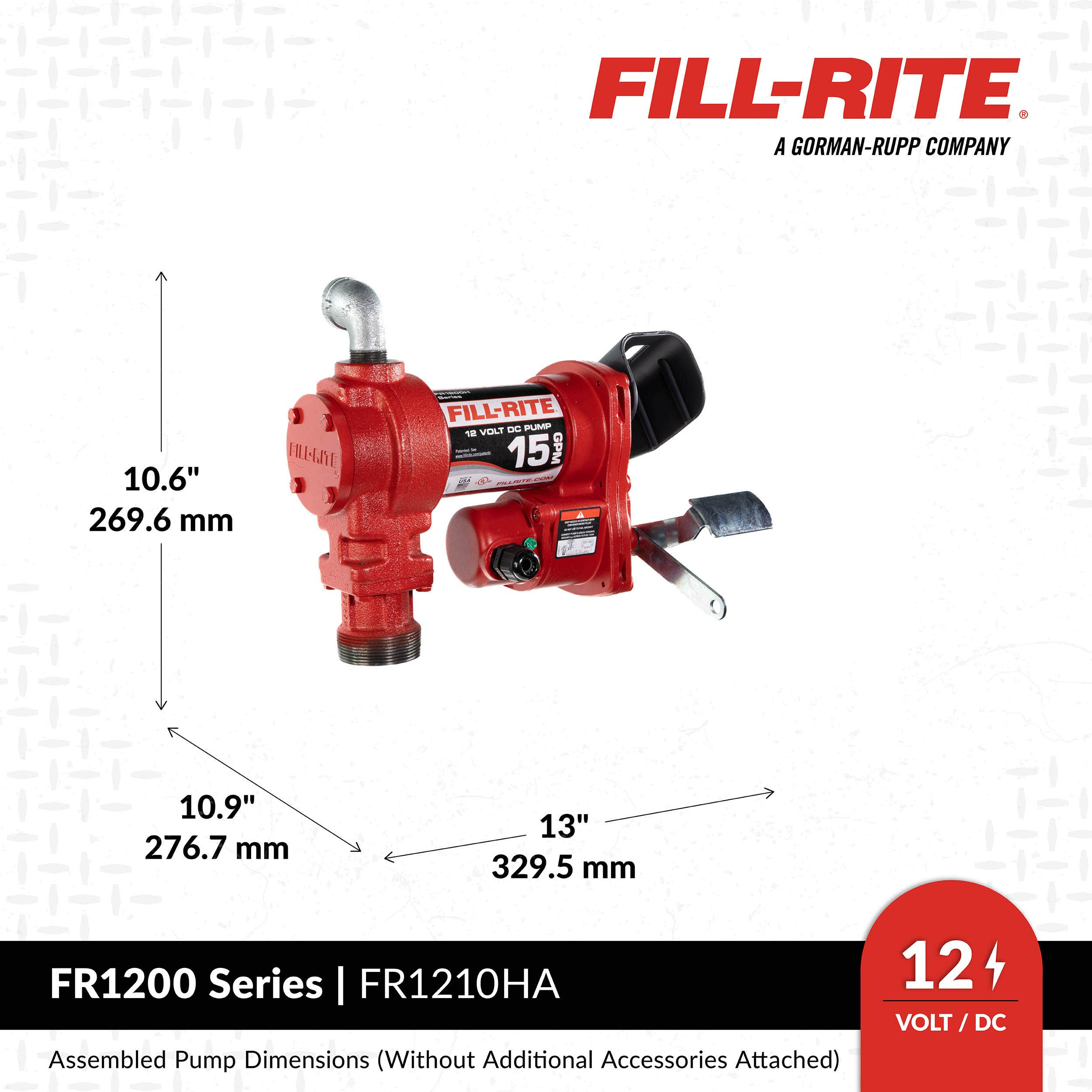FILL RITE 12V DC 15 GPM Fuel Transfer Pump with Nozzle FILL RITE 12V DC 15 GPM Fuel Transfer Pump with Nozzle