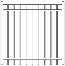 Fortress ATHENS Flat Top/Extended Bottom 3 Rail Aluminum Gates-Gloss Black Fortress ATHENS Flat Top/Extended Bottom 3 Rail Aluminum Gates-Gloss Black