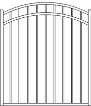 Fortress VERSAI 3 Rail Flat Top/Flat Bottom Arched Steel Gates-Gloss Black Fortress VERSAI 3 Rail Flat Top/Flat Bottom Arched Steel Gates-Gloss Black