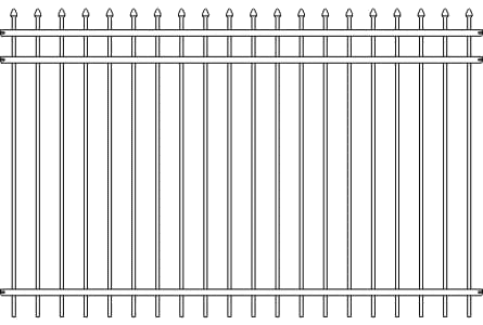 Fortress VERSAI 3 Rail Steel Pressed Spear Panels-Gloss Black Fortress VERSAI 3 Rail Steel Pressed Spear Panels-Gloss Black