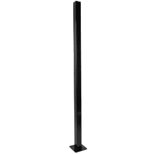 Fortress VERSAI 16 gauge 2" Residential Steel Posts with base-Gloss Black Fortress VERSAI 16 gauge 2" Residential Steel Posts with base-Gloss Black