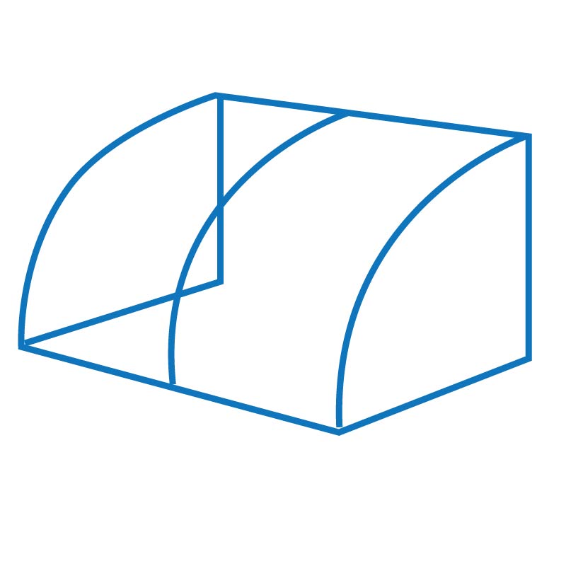 002 Convex Quarter Round Awning (Frame only)