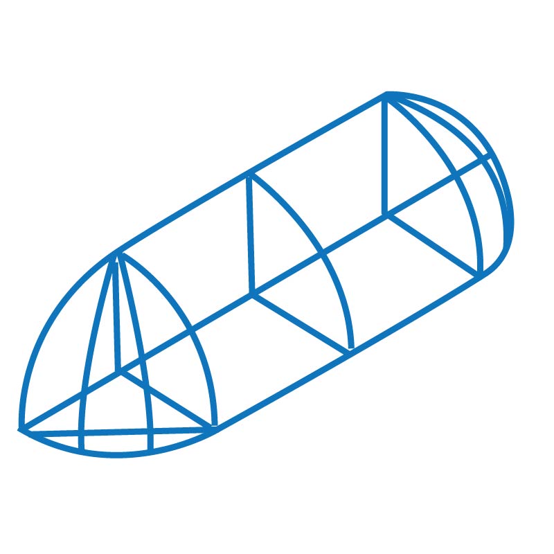 013 Quarter Round Awning with Globe Ends (Frame only)