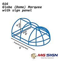 016 Globe Dome Awning With Sign Panel (Frame only)
