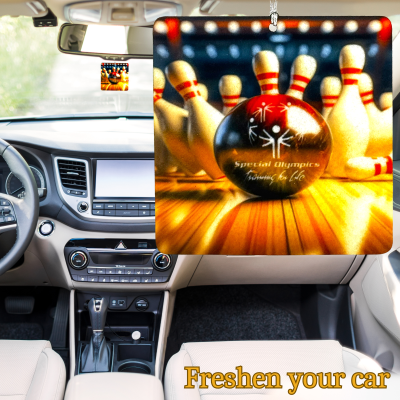 Custom Square Air Freshener – Tyler Rose Special Olympics Bowling Fundraiser Custom Square Air Freshener – Tyler Rose Special Olympics Bowling Fundraiser