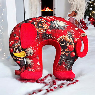 Gối Cổ Voi Giáng Sinh - Thủ Công Nhồi Bông, Vải In Hoạ Tiết Gối Cổ Voi Giáng Sinh - Thủ Công Nhồi Bông, Vải In Hoạ Tiết
