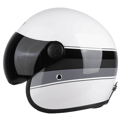 STEELBIRD SBH-54 VINTAGE S1 MATT WHITE/GREY C/V 600 MM (SMALL VISOR)