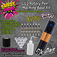 G1 Adjustable wireless stroke length tattoo pen base kit
