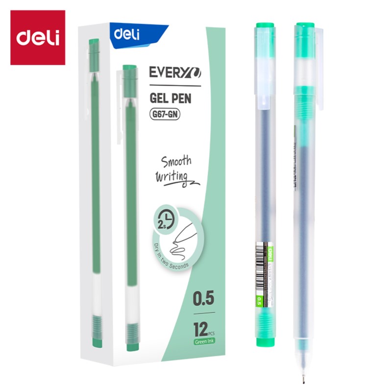 DELI G67-GN GEL PEN 0.5MM GREEN DELI G67-GN GEL PEN 0.5MM GREEN