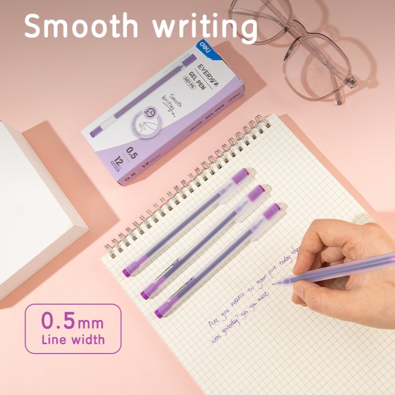 DELI G67-PR GEL PEN 0.5mm PURPLE DELI G67-PR GEL PEN 0.5mm PURPLE