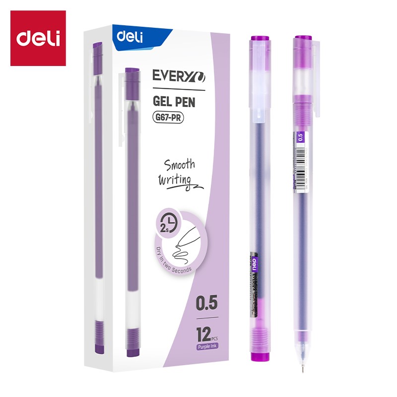 DELI G67-PR GEL PEN 0.5mm PURPLE DELI G67-PR GEL PEN 0.5mm PURPLE