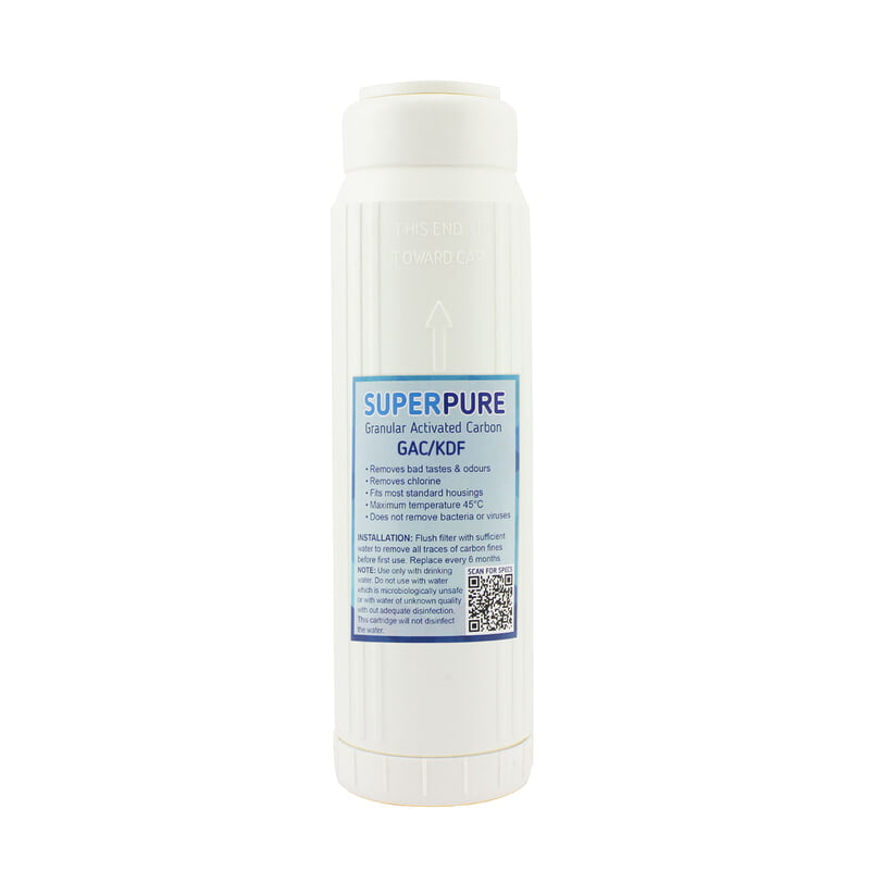 SUPERPURE 10inch Premium GAC/KDF Filter Replacement Cartridge