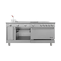 Estufa universal con 4 quemadores horno asador plancha doble freidora y gratinador