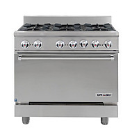 Estufa con horno gas LP 6 quemadores respaldo bajo GES-060-000 marca DRAGO