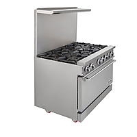 Estufa con horno gas LP 6 quemadores respaldo bajo GES-060-000 marca DRAGO