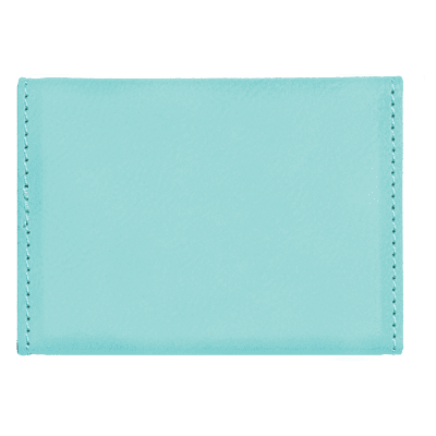 Personalized 3 3/4" x 2 3/4" Teal Laserable Leatherette Hard Business Card Holder