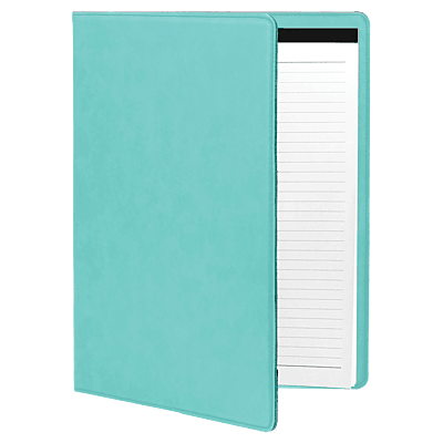 Personalized 7" x 9" Teal Laserable Leatherette Small Portfolio with Notepad
