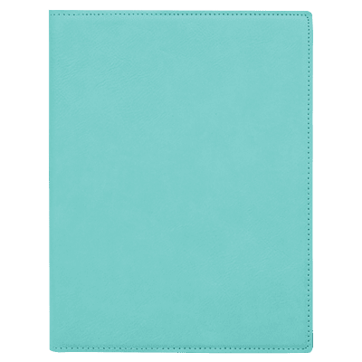 Personalized 7" x 9" Teal Laserable Leatherette Small Portfolio with Notepad