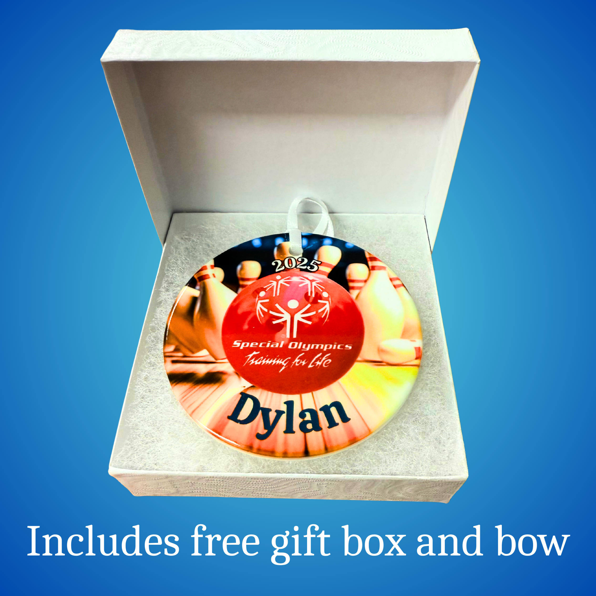Tyler Rose Special Olympics Bowling Ornament – Customizable Ceramic Keepsake