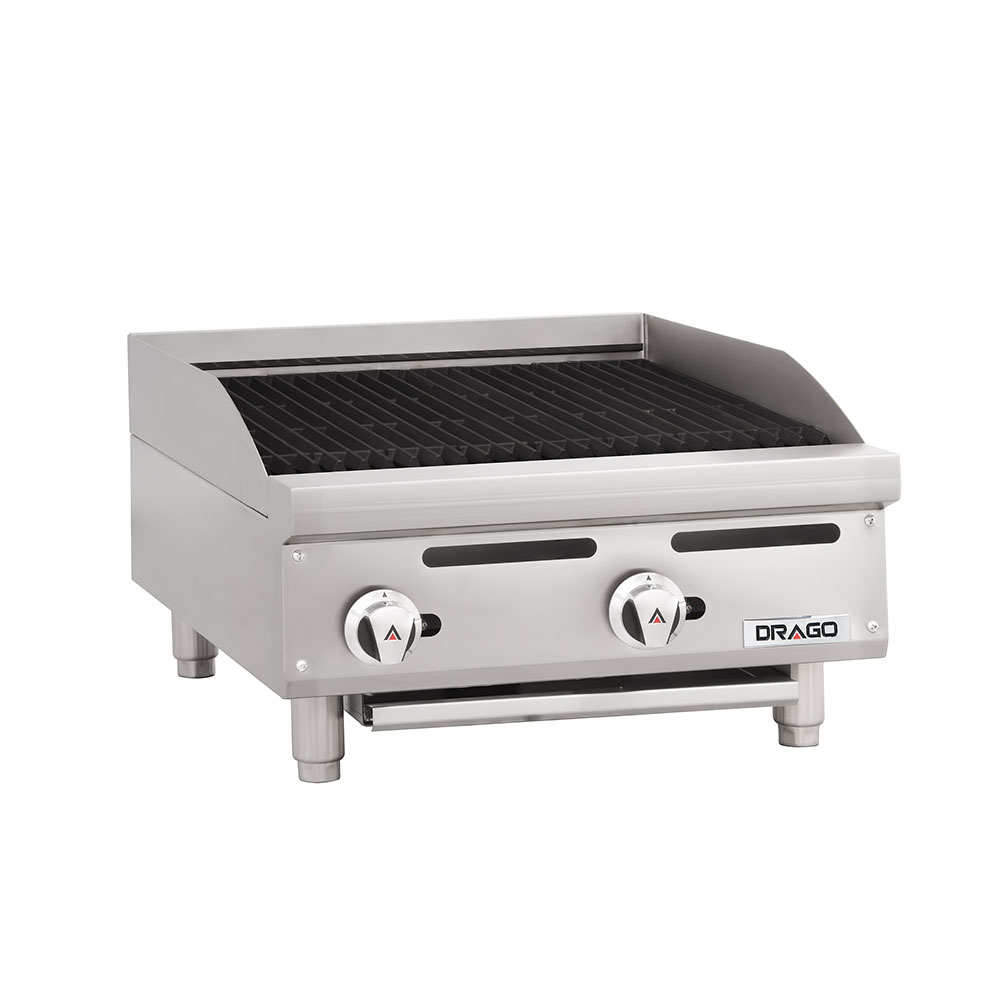 Asador 24 pulgadas Silver gas LP radiantes de acero inoxidable GPAS-02-00 marca DRAGO