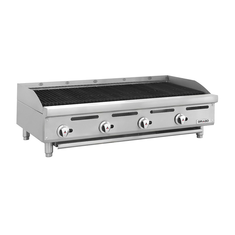 Asador 48 pulgadas Silver gas LP radiantes de acero inoxidable GPAS-04-00 marca DRAGO