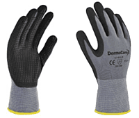 GUANTE NYLON GRIS PALMA POLIURETANO C/PUNTOS
