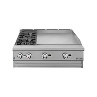 Parrilla de 2 quemadores y plancha de 2 pies