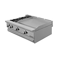 Parrilla de 2 quemadores y plancha de 2 pies