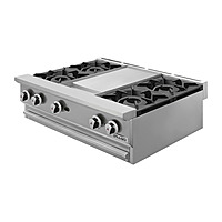 Parrilla de 4 quemadores y plancha de 1 pie