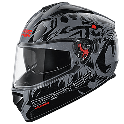 STUDDS DRIFTER D2 GREY N9 BLACK D/V (L) WITH SPOILER