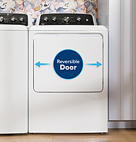 GE® GTD38EASWWS 7.2 cu. ft. Capacity Electric Dryer with Up To 120 ft. Venting​ and Reversible Door​