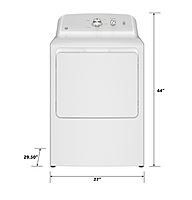 GE® GTD38EASWWS 7.2 cu. ft. Capacity Electric Dryer with Up To 120 ft. Venting​ and Reversible Door​